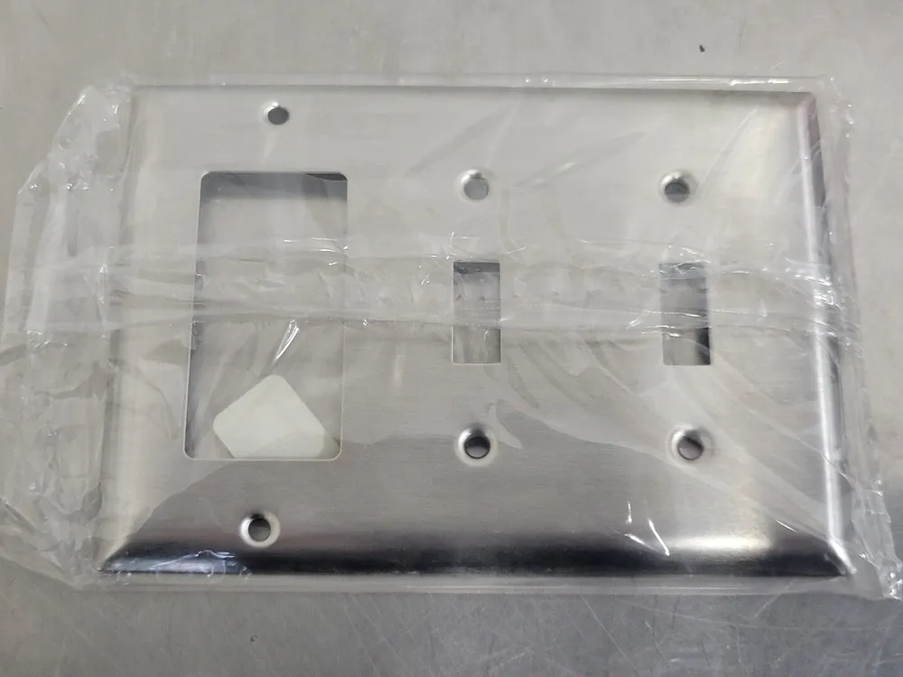SS226 Metal Wall Plate Smooth 302SS 2-Gang Toggle 1-Gang Decorator (Box of 10)