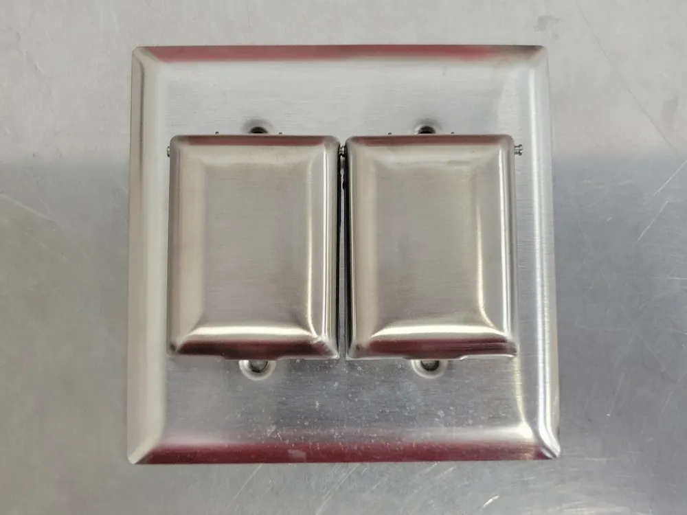 2-Gang Stainless Steel Cover WP2 (Box of 8 pcs)