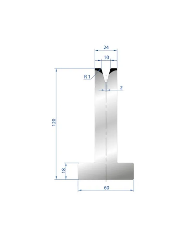 Part No. 3075 @ 805mm 30 Degree T Shape Die (Segmented)