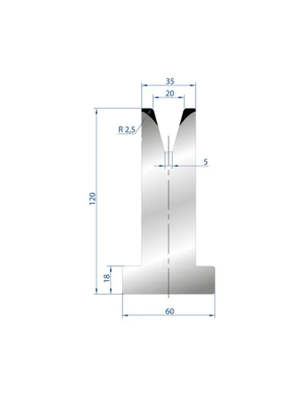 Part No. 3078 @ 805mm 30 Degree T Shape Die (Segmented)
