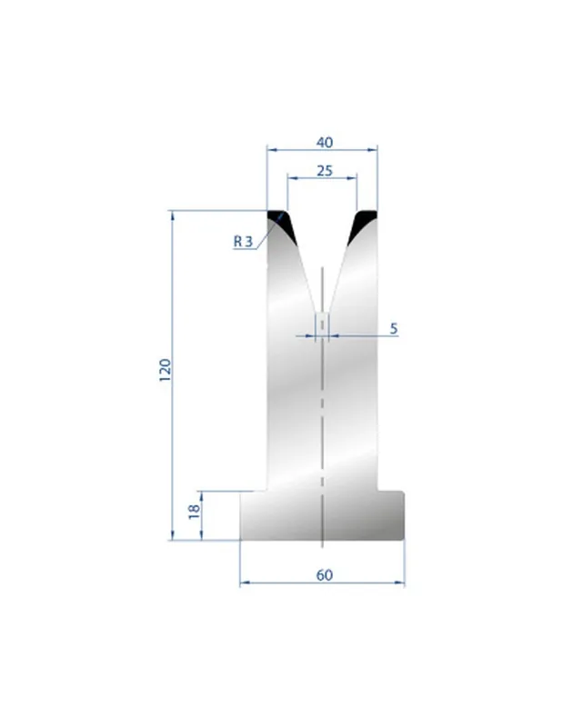 Part No. 3079 @ 805mm 30 Degree T Shape Die (Segmented)