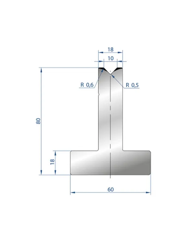 Part No. 3082 @ 835mm 88 Degree T Shape Die