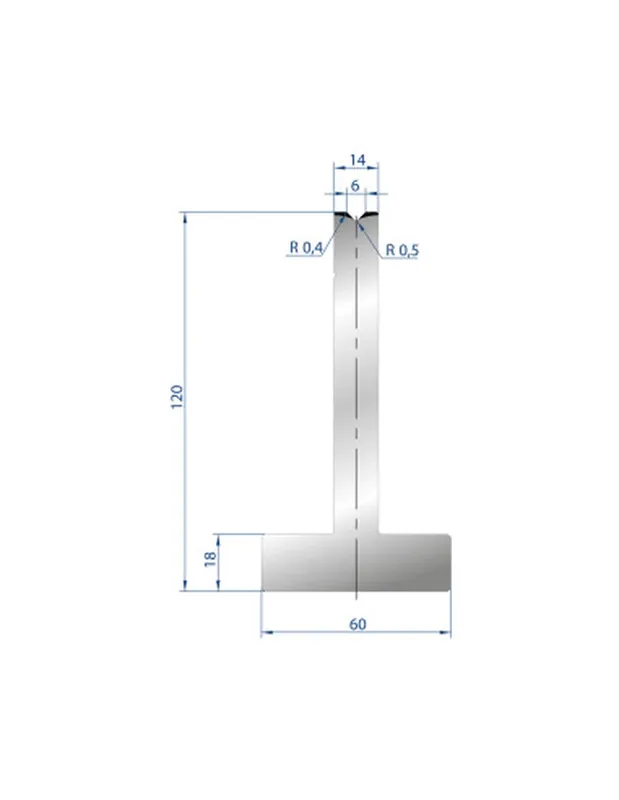 Part No. 3083 @ 805mm 88 Degree T Shape Die (Segmented)