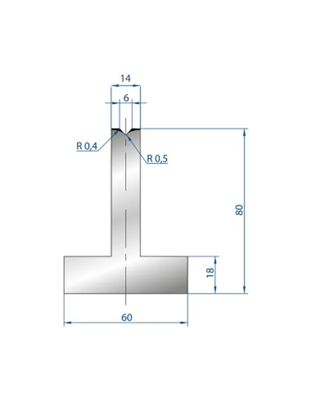 Part No. 3086 @ 805mm 85 Degree T Shape Die (Segmented)