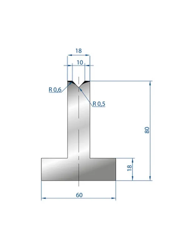 Part No. 3088 @ 805mm 85 Degree T Shape Die (Segmented)