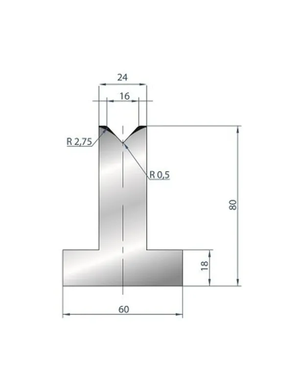 Part No. 3090 @ 835mm 85 Degree T Shape Die