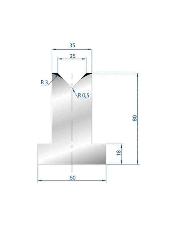 Part No. 3092 @ 415mm 85 Degree T Shape Die