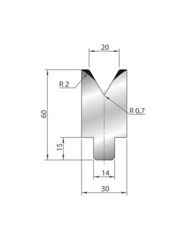 Part No. 3198 @ 835mm 60 Degree Die Insert