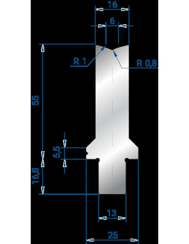 Part No. 3250 @ 515mm 86 Degree Single V Die