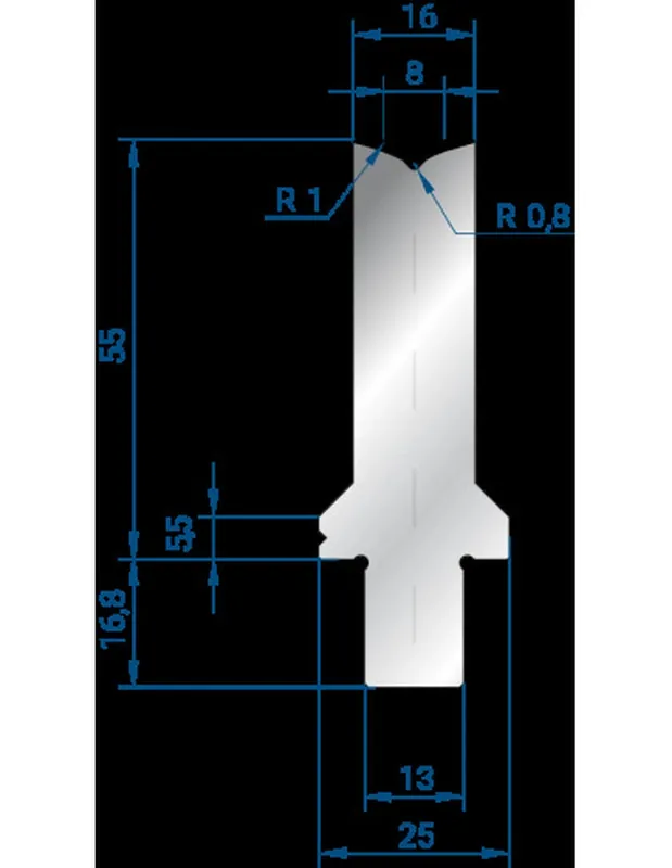 Part No. 3251 @ 515mm 86 Degree Single V Die