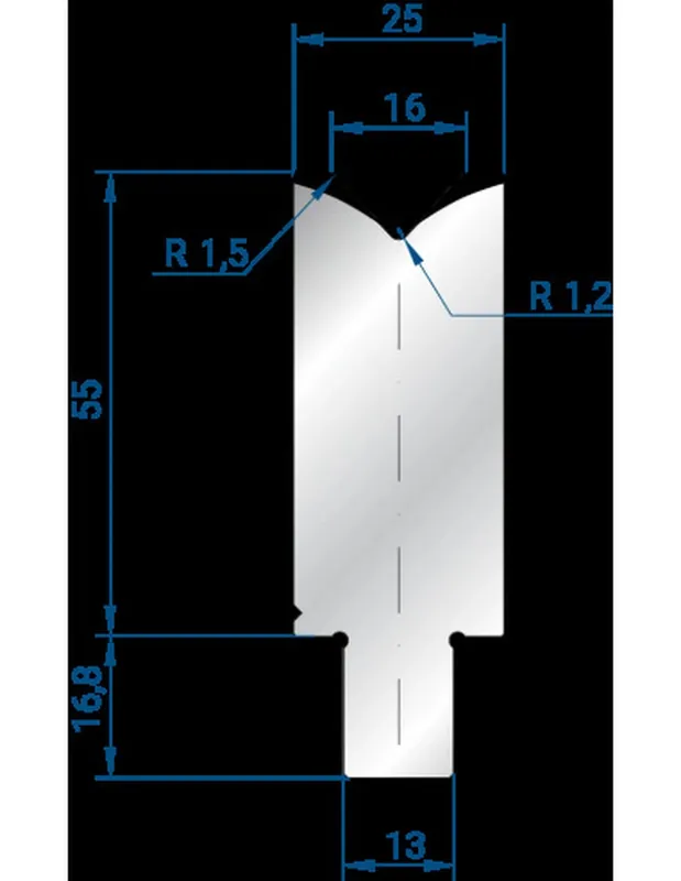 Part No. 3254 @ 515mm 86 Degree Single V Die