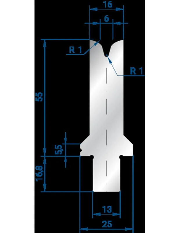 Part No. 3260 @ 515mm 30 Degree Single V Die