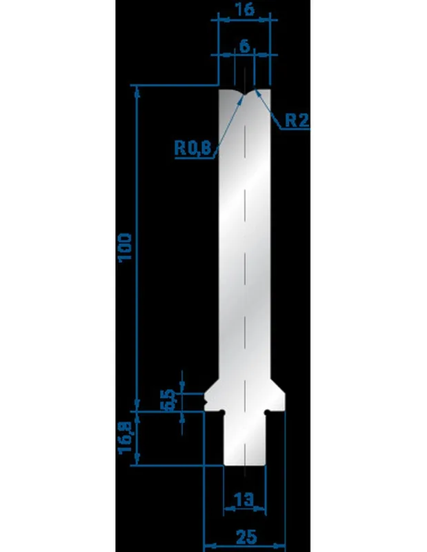 Part No. 3270 @ 100mm 86 Degree Single V Die