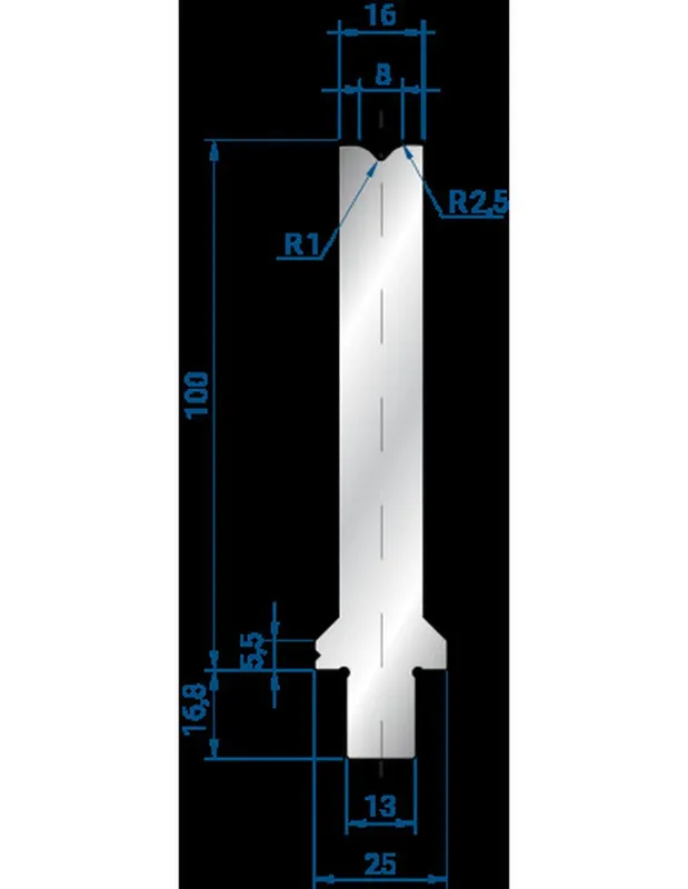 Part No. 3271 @ 100mm 86 Degree Single V Die