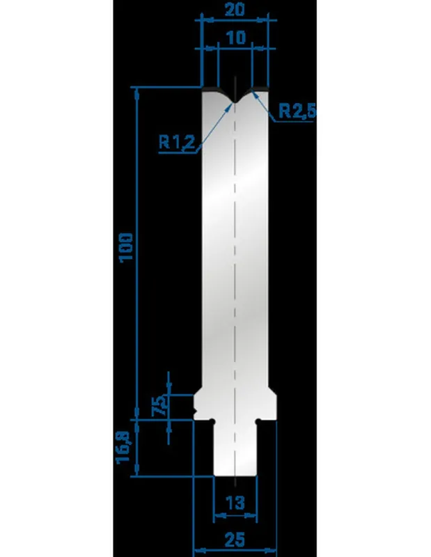 Part No. 3272 @ 200mm 86 Degree Single V Die