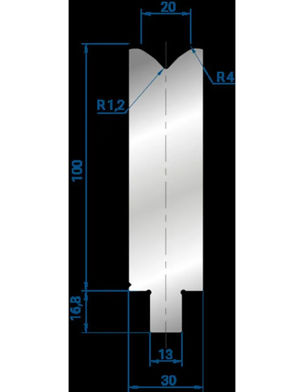 Part No. 3275 @ 550mm 86 Degree Single V Die (Segmented)