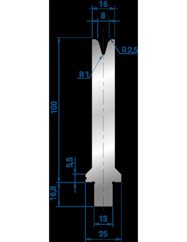 Part No. 3281 @ 100mm 30 Degree Single V Die