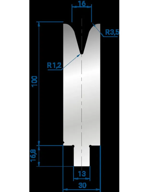 Part No. 3284 @ 515mm 30 Degree Single V Die