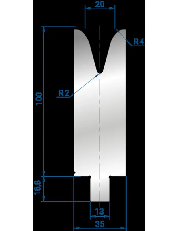 Part No. 3285 @ 200mm 30 Degree Single V Die