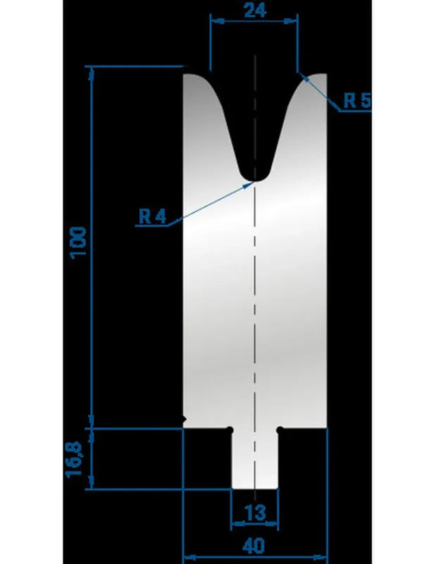 Part No. 3286 @ 515mm 30 Degree Single V Die