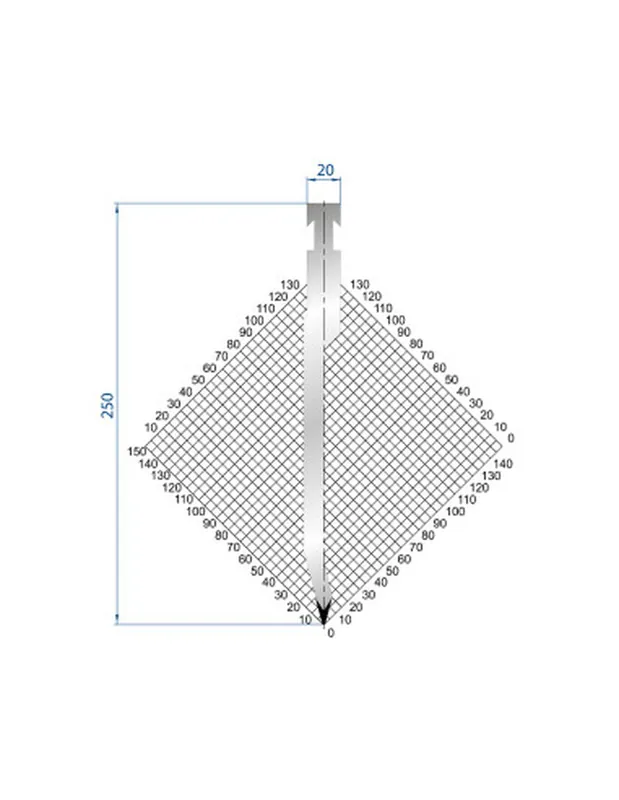 Part No. 1299 @ 550mm 30 Degree Straight Punch Type R
