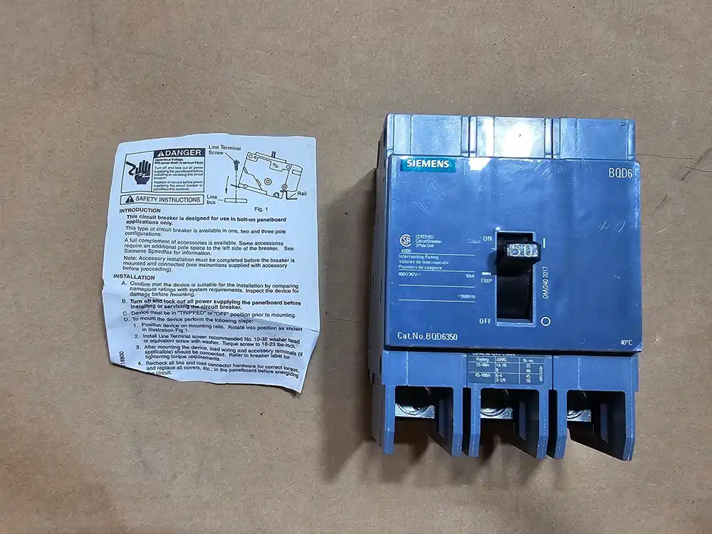 50 Amp, 3 Pole, 600Y/347 Volts Circuit Breaker BQD6350