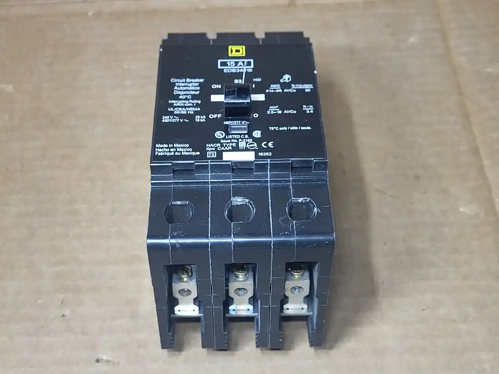 15 Amp, 3 Pole, 480 Volt Circuit Breaker EDB34015