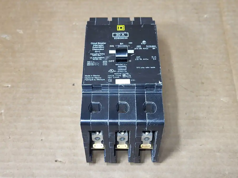 30 Amp, 3 Pole, 600 Volt Circuit Breaker EDB36030