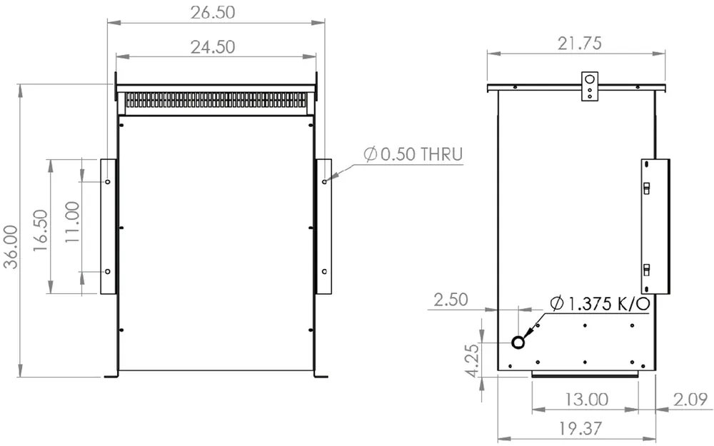 112.5 kVA Auto Transformer, 480 pri. volts, 220 sec. volts AVR112SK24A