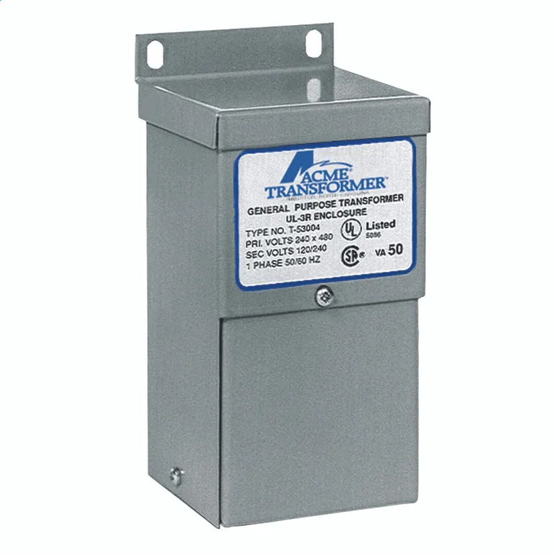 0.05 kVA Isolation Transformer, 600 pri. volts, 120/240 sec. volts T153104