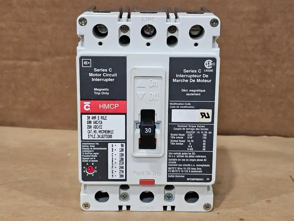 30 Amp, 3 Pole, 600 Volts Motor Circuit Breaker HMCP030H1C