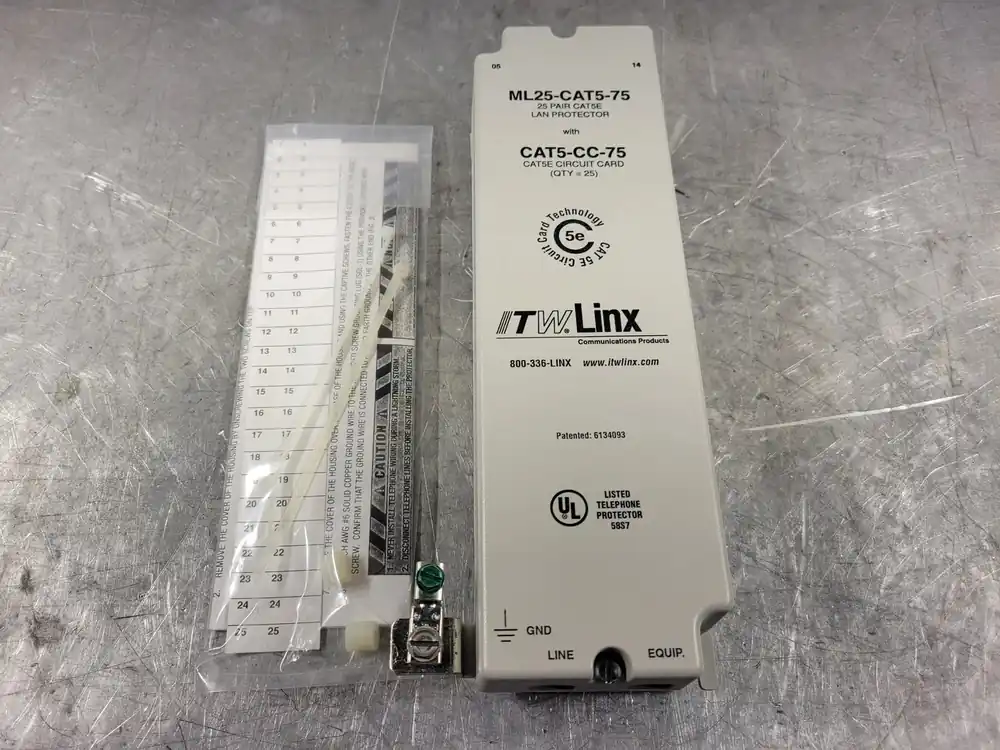 ML25-CAT5-75V 25 Pair CAT5E Lan Protector w/ CAT5-CC-75 CAT5E Circuit Card