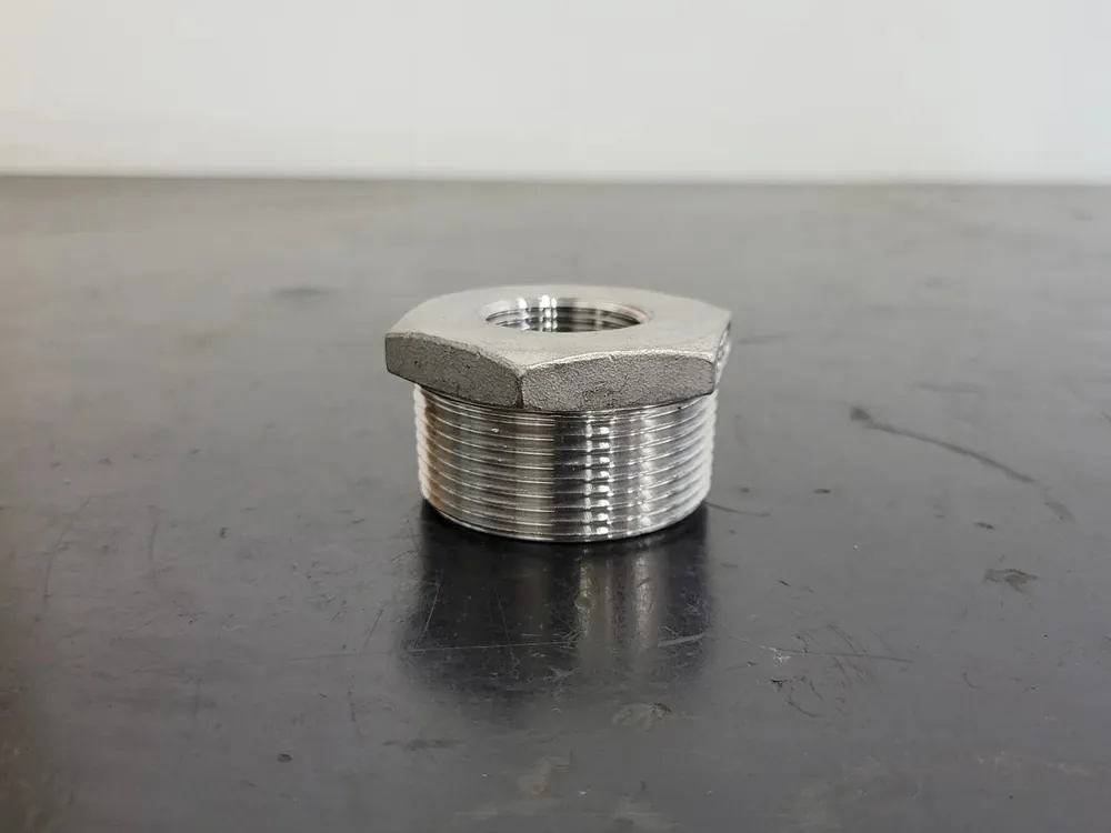 1-1/2" x 3/4" 316 Stainless Steel Hex Head Reducing Bushing