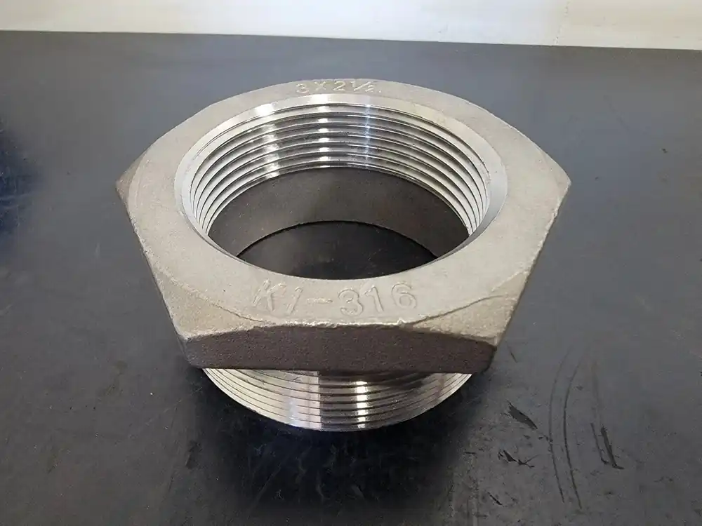 3" x 2-1/2" 316 Stainless Steel Hex Head Reducing Bushing KI-316
