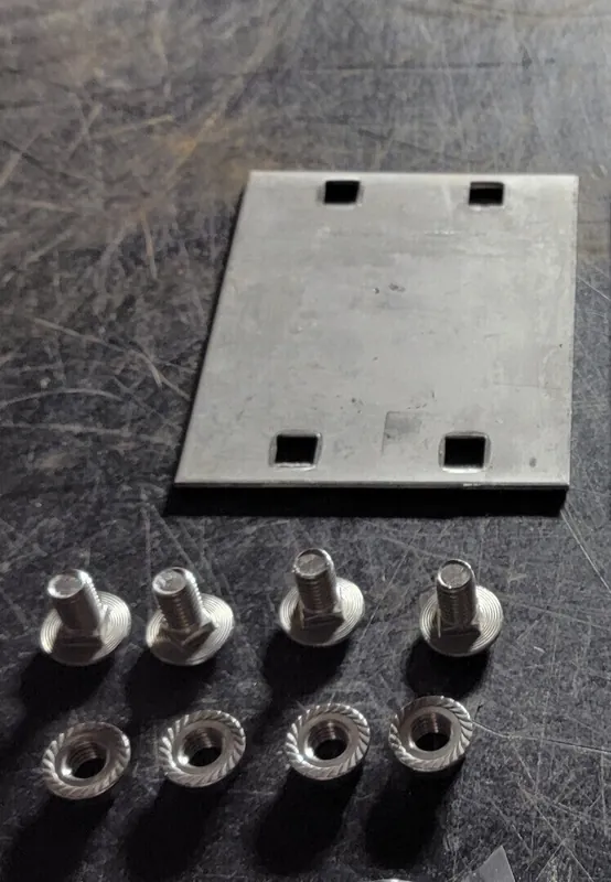 Dock Backer Plate w/ 4pcs Carriage Bolts 4pcs Hex Flange Nuts