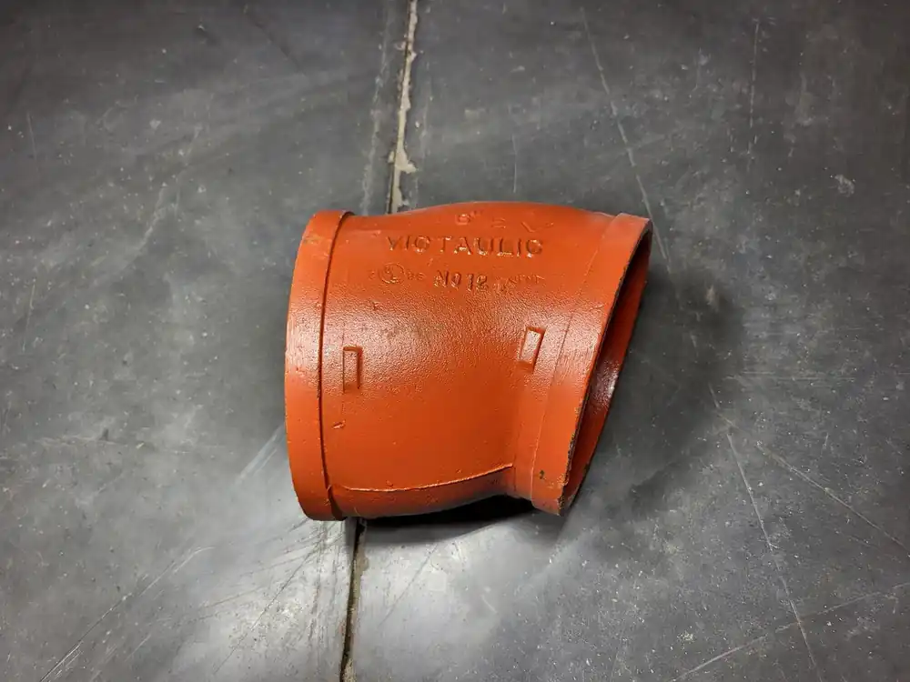 6" Gooseneck Elbow Grooved End Fitting, Style No. 12, 22-1/2°