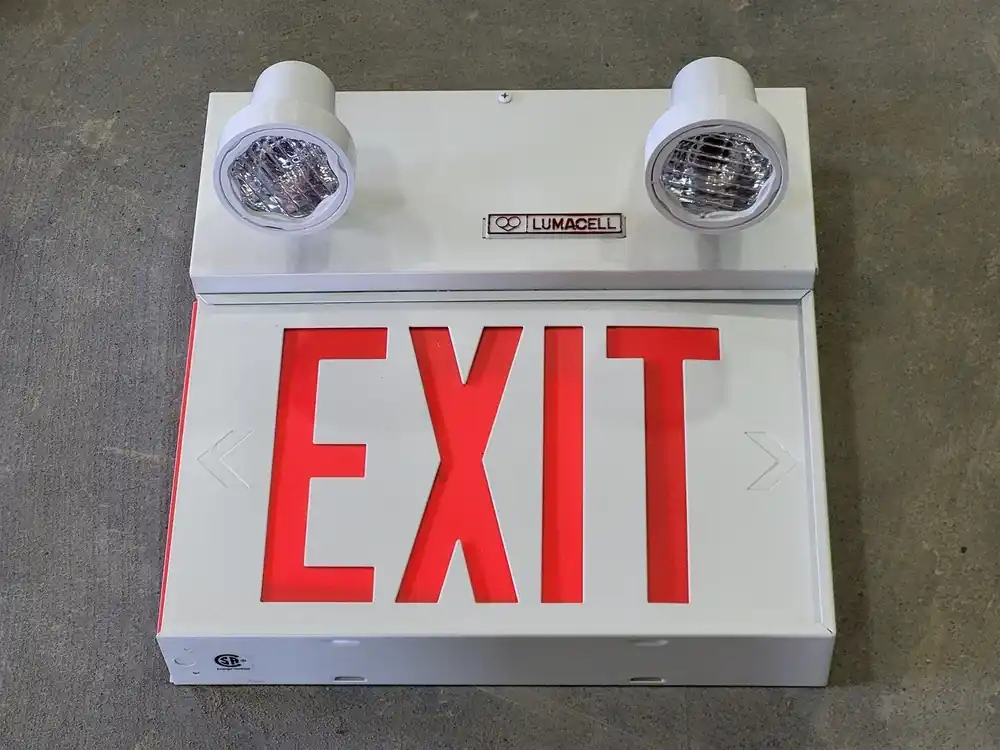 Emergency Exit Metal Combination Unit w/ Lights 10LMCE2MT9W