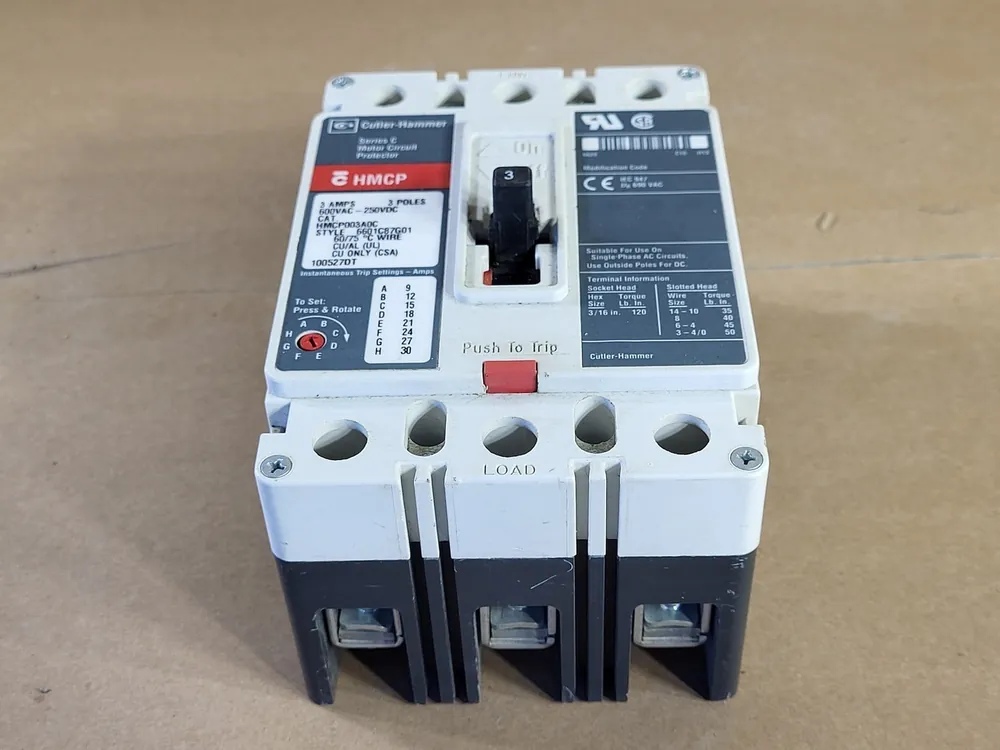 3 Amp, 3 Pole, 600 Volts Circuit Breaker HMCP003A0C