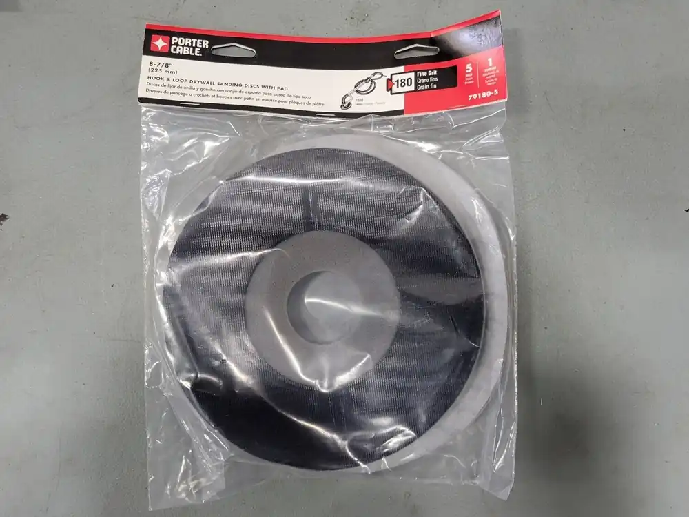 8-7/8" 180 Grit Hook & Loop Drywall Disc w/ Pad 79180-5