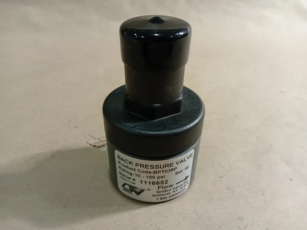 3/8" Back Pressure Valve BPT038P, 10 to 150 PSI