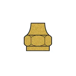 Brass Flare Nut, Short, 7/16" SAE 45°