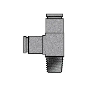 1/4" Push-In Air Brake x 1/4" NPTF Male Pipe Run Tee