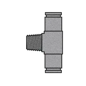 1/4" Push-In Air Brake x 1/4" NPTF Male Pipe Branch Tee