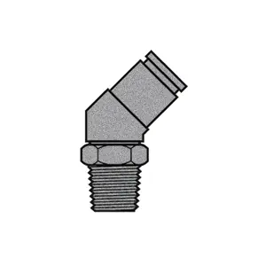 3/8" Push-In Air Brake x 3/8" NPTF Male Pipe Swivel 45°