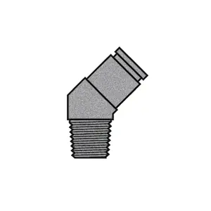 1/4" Push-In Air Brake x 1/8" NPTF Male Pipe 45°