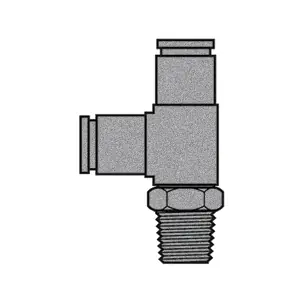 3/8" Push-In Air Brake x 3/8" NPTF Male Pipe Swivel Run Tee
