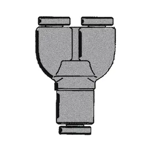 1/4" x 1/8" PUSH-IN Y Connector