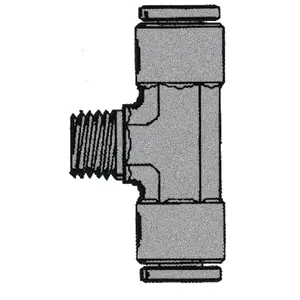 1/2" PUSH-IN x 3/8" NPTF Male Pipe Branch Tee