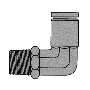 1/2" PUSH-IN x 1/2" NPTF Male Pipe Swivel 90°
