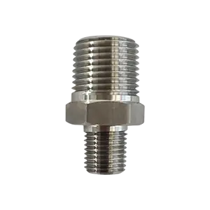 3/8" NPT x 1/4" NPT Stainless Steel NPT Reducing Hex Nipple, 304 SS
